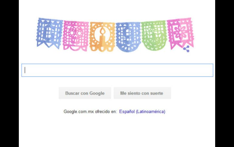 Con papel picado muy colorido, el 'doodle' forma su nombre. ESPECIAL / google.com