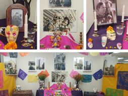 Se montó el altar a Diego Rivera, en el que participaron empleados municipales para su elaboración. TWITTER / @ConsulMexSbe