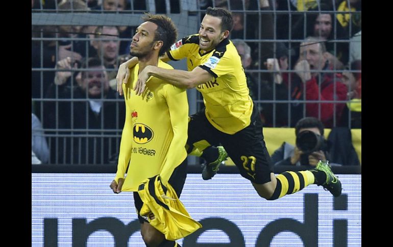 Aubameyang marcó otro tanto y demostró que es el mejor hombre del BVB. AP / M. Meissner