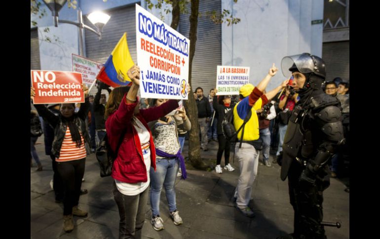 Los sectores que protestan han cumplido alrededor de una decena de demostraciones de este tipo en rechazo a Correa. EFE / J. Jacomé