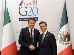 Peña Nieto sostiene una reunión con Renzi durante la cual dialogaron para fortalecer los vínculos entre ambas naciones. NTX / CORTESÍA