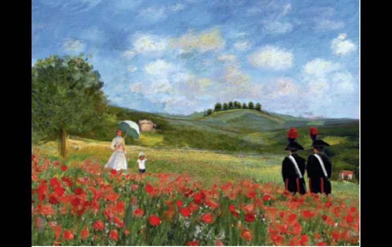 El tema del calendario se inspira en la obra de Monet ''Les Coquelicots'' donde incluye una patrulla de carabineros como fondo. ESPECIAL / carabinieri.it