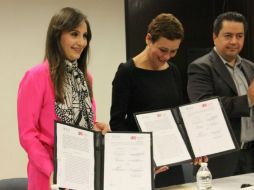 Cynthia Cantero, consejera presidenta del Itei y Erika Loyo, titular del Instituto Jalisciense de las Mujeres. TWITTER / @iteijalisco