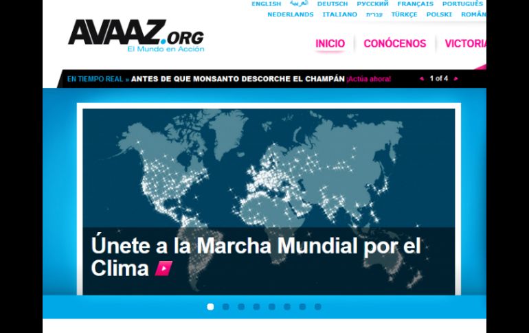 Avaaz.org es una de las organizaciones que impulsa este movimiento en todo el mundo. ESPECIAL / avaaz.org/es/