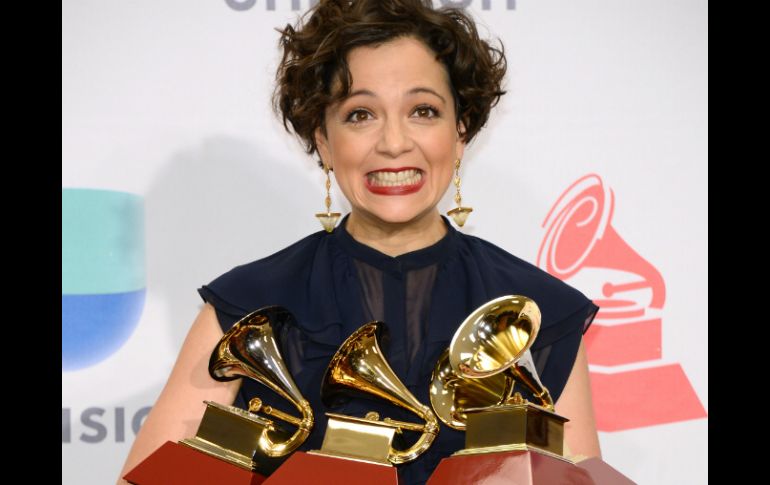 Natalia Lafourcade fue una de las grandes ganadoras de la noche de la música latina. AP / A. Powers