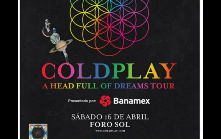 Ocesa ha dado a conocer el cartel oficial del show de Coldplay en México. FACEBOOK / Warner México