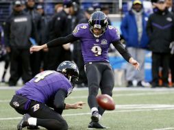 Justin Tucker pateó el gol de campo de 47 yardas al vencer el tiempo. AFP / R. Carr