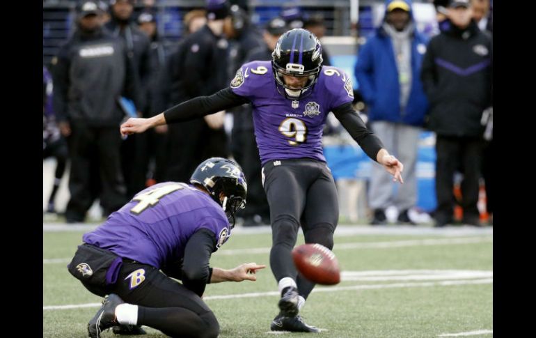 Justin Tucker pateó el gol de campo de 47 yardas al vencer el tiempo. AFP / R. Carr