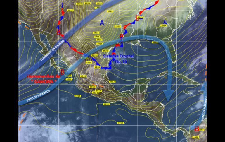 El Servicio Meteorológico Nacional pronosticó la baja presión y lluvias fuertes en Sinaloa y Nayarit. TWITTER / @conagua_clima