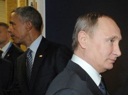 Durante la cumbre del G-20, Obama insta a Putin a centrar los ataques aéreos en Siria y no en fortalecer al régimen de Bachar al Asad. AP / M. Klimentyev