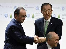 El líder de la ONU leyó un discurso después de la intervención del presidente francés, Francois Hollande, anfitrión de la cumbre. AFP / E. Feferberg