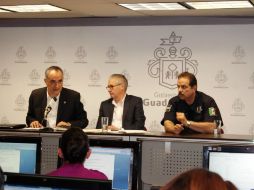 Autoridades de Guadalajara anunciaron en conferencia de prensa  los detalles del operativo 'Navidad en paz'. ESPECIAL / Policía de Guadalajara