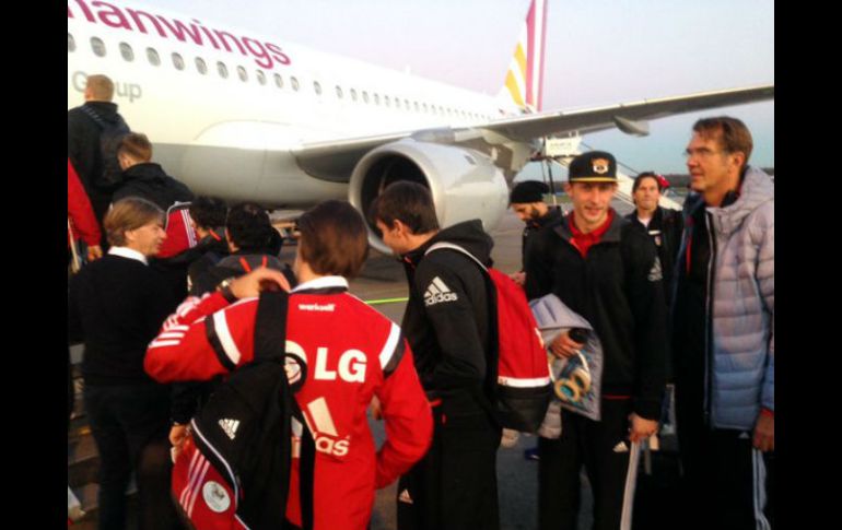 El cuadro de las 'Aspirinas' ha llegado a la capital alemana. TWITTER / @bayer04fussball