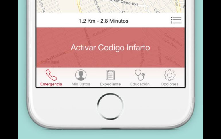 La aplicación también avisa a los hospitales cercanos para atender la emergencia. ESPECIAL / corazoninfarto.mx
