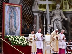 El Papa Francisco, durante la misa con motivo de la fiesta de la Virgen de Guadalupe. AFP / G. Bouys