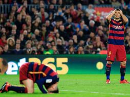 Messi pone en ventaja al Barsa a los 39 minutos y Raktic amplía a los 62, pero los culés no supieron mantener su foja perfecta. AFP / P. Barrena