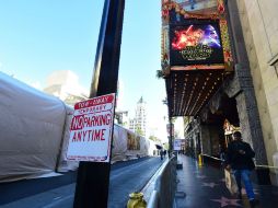 Hollywood Boulevard está cortado al tráfico y una tienda de campaña gigante ocupa cuatro manzanas de la famosa calle. AFP / F. Brown