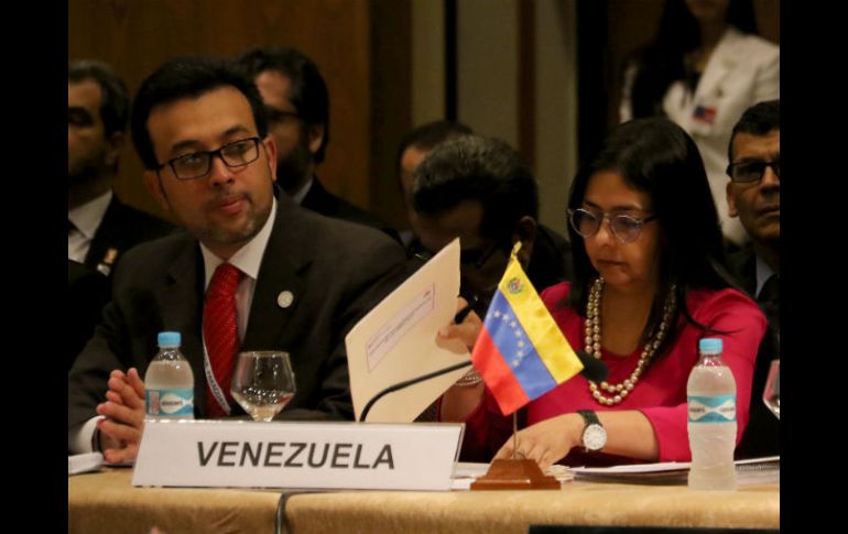 Nicolás Maduro no asistió a la cumbre de líderes, en su representación está la canciller Delcy Rodríguez. EFE / A. Cristaldo