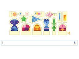 El ''doodle'' de figuras recortables navideñas incluye gatos, caramelos, árboles de Navidad, estrellas, entre otros. ESPECIAL / google.com.mx