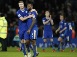 El Leicester pareció contentarse con un punto que le permite acabar como líder. AFP / A. Dennis