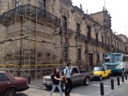 Actualmente se realizan obras en la fachada norte; posteriormente se trabajará en la fachada sur. TWITTER / @rdavaloslopez