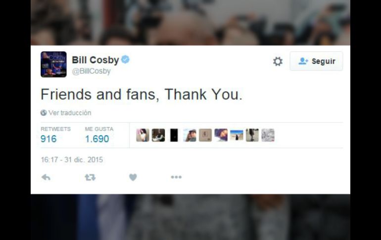 El actor fue acusado por Andrea Constand en relación a hechos ocurridos en 2004. TWITTER / @BillCosby