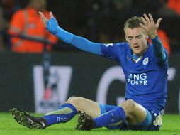 Jamie Vardy lamenta una falla durante el partido del Leicester. AP / R.Vieira