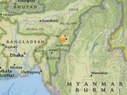 El temblor se produjo a 33 kilómetros al noroeste de la ciudad de Imphal. ESPECIAL / www.usgs.gov