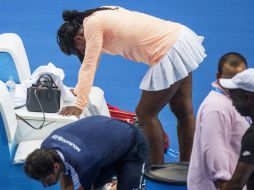 Williams abandonó tras una hora de juego por los mismos problemas que acarreaba en la previa. EFE / T. MacDonough