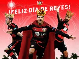 Javier, Kiessling y Bellarabi se caracterizaron. TWITTER / @bayer04fussball