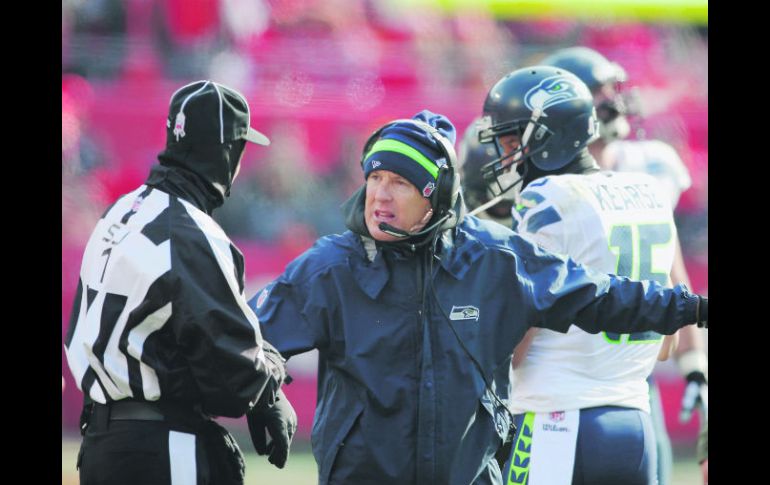 Duelo estelar. El entrenador de Seahawks de Seattle, Pete Carroll, será clave en el juego de hoy. AFP /