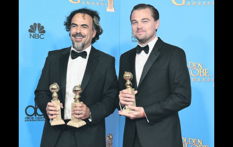 Dupla de Oro. Iñárritu y DiCaprio acapararon los reflectores en la premiación. AP /