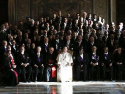 El Papa, luego de su encuentro anual con diplomáticos acreditados ante la Santa Sede. AP / A. Bianchi