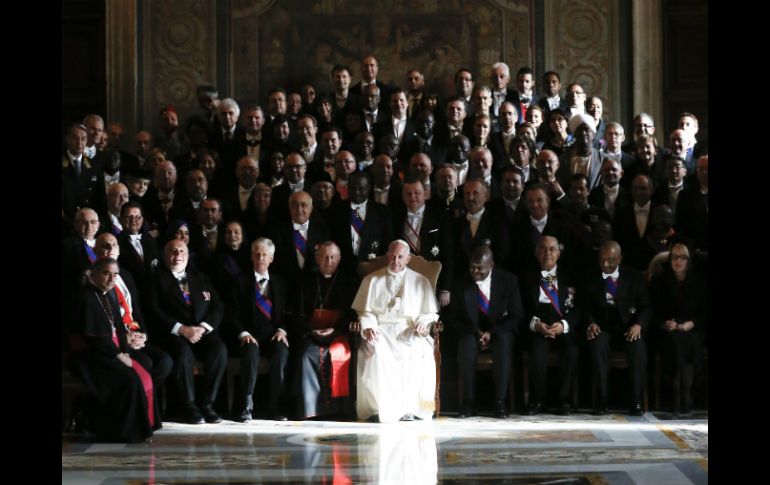 El Papa, luego de su encuentro anual con diplomáticos acreditados ante la Santa Sede. AP / A. Bianchi