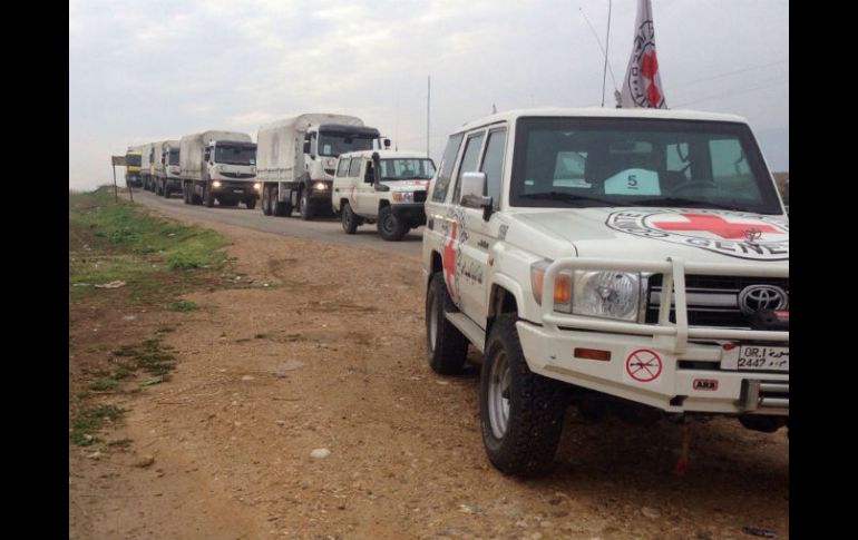 Los convoyes están organizados por el CICR, la Media Luna Roja Siria y el Programa Mundial de Alimentos (PMA) de la ONU. EFE / ESPECIAL