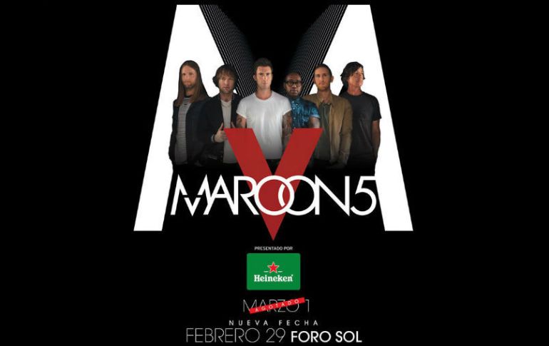 Los boletos saldrán a la venta el 19 de enero. TWITTER / @maroon5