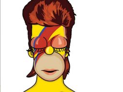 'Homero Simpson' recrea una de las imágenes más icónicas de David Bowie. INSTAGRAM / animationonfox