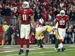 Larry Fitzgerald celebra el triunfo de su equipo, los Cardenales. AP / M. Chow