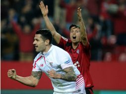 Víctor Machín 'Vitolo' anotó el segundo gol en el minuto 93 y deja la eliminatoria mucho más encarrilada. AFP / C. Quicler