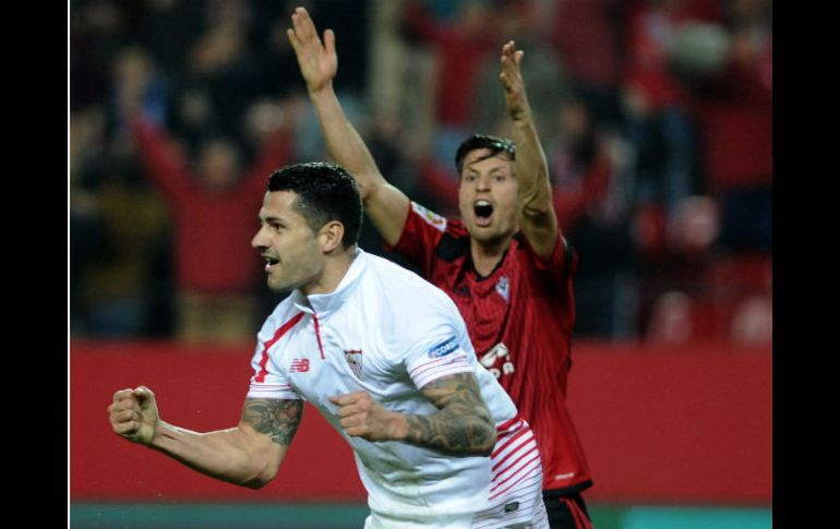 Víctor Machín 'Vitolo' anotó el segundo gol en el minuto 93 y deja la eliminatoria mucho más encarrilada. AFP / C. Quicler