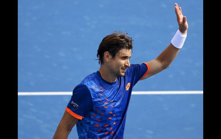 David Ferrer celebra luego de ganar por 6-1, 6-4 y 6-4. EFE / T. Nearmy