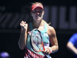 Kerber, séptima cabeza de serie, se impuso este lunes a su compatriota Annika Beck. EFE / L. Coch