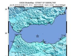 Una imagen publicada por el USGS que muestra la ubicación del temblor. EFE /