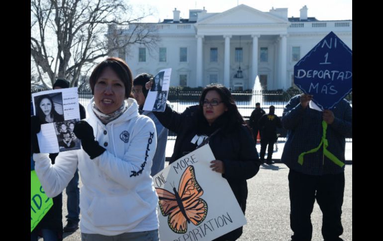 Una decena de organizaciones procedentes de cinco estados del sur de EU se manifiestan en Washington este día. EFE / L. Holly