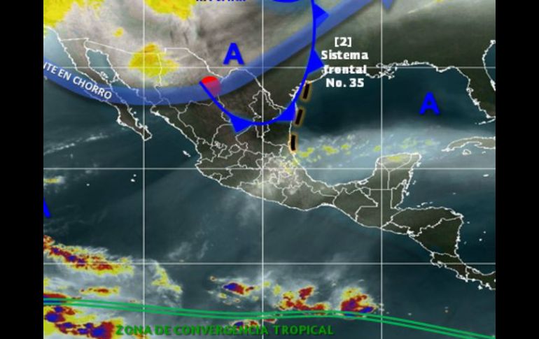 En cuanto a las temperaturas, se pronostican valores inferiores a -5 grados con heladas en las áreas montañosas. ESPECIAL / smn.cna.gob.mx