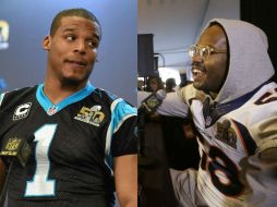 Cam Newton (izq.) y Von Miller protagonizarán un duelo electrizante el próximo domingo en el Super Bowl 50. AFPAP  /