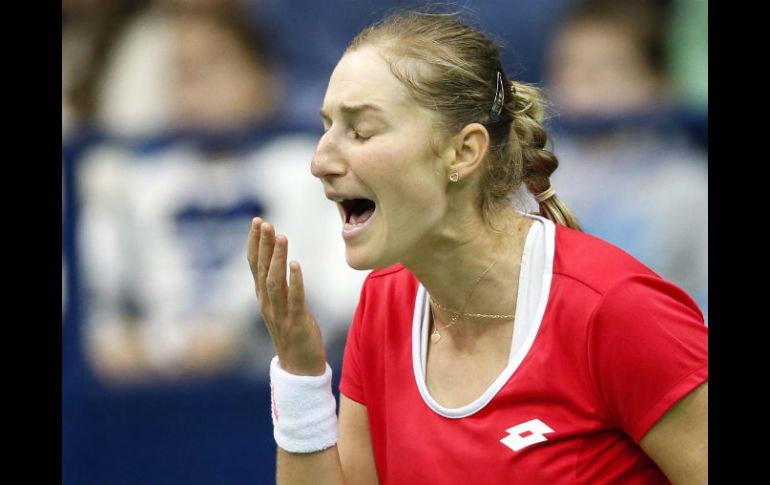 Ekaterina Makarova suplió a MaSha y ganaron el dobles, el único punto para Rusia. EFE / S. Ilnitsky