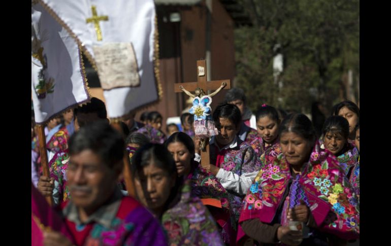 Señalan que en Chiapas el Papa ''unirá a los chiapanecos de todas las costumbres religiosas''. AP / E. Verdugo