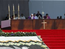 En su tercer día de actividades en México, el Papa viajó al Estado de México para celebrar el acto litúrgico. EFE / J. Méndez