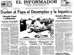 Edición del 31 de enero de 1979 donde se informa de la visita papal. EL INFORMADOR /